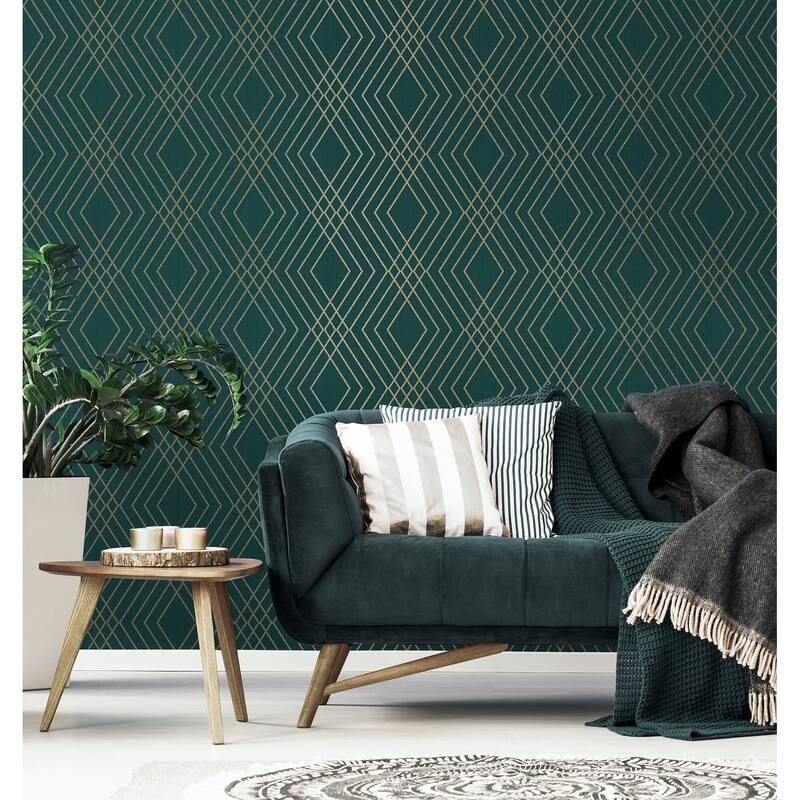 Fine Decor Shard Evergreen Trellis Wallpaper