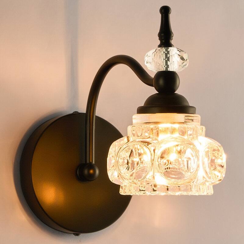 CO-Z 1 Light Vintage Vanity Light Fixture with Flower Glass Shade