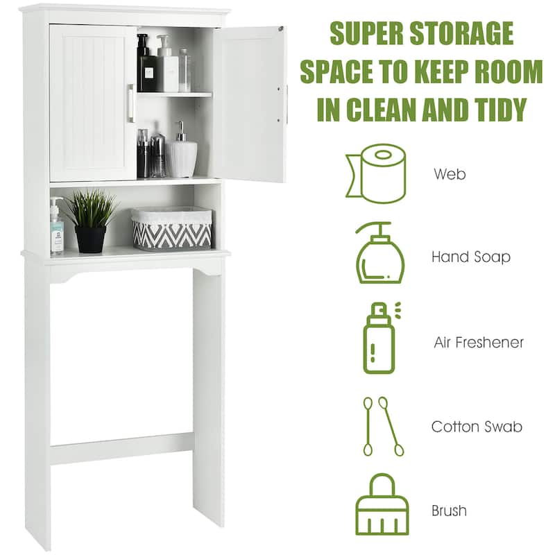 Costway Over The Toilet Space Saver Bathroom Organizer w/ Storage