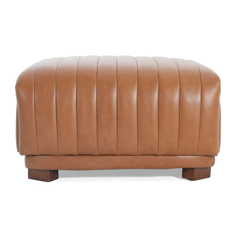 Christopher Knight Home - Zaka Faux Leather Channel Tufted Ottoman