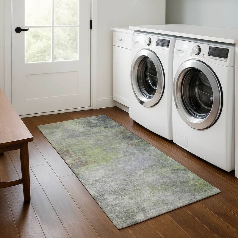 Premium Washable Super Soft Ombre Solid Mayfield Rug - Fern - 2'3" x 7'6"