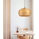 preview thumbnail 11 of 9, Rattan Dome Shape Pendant Light