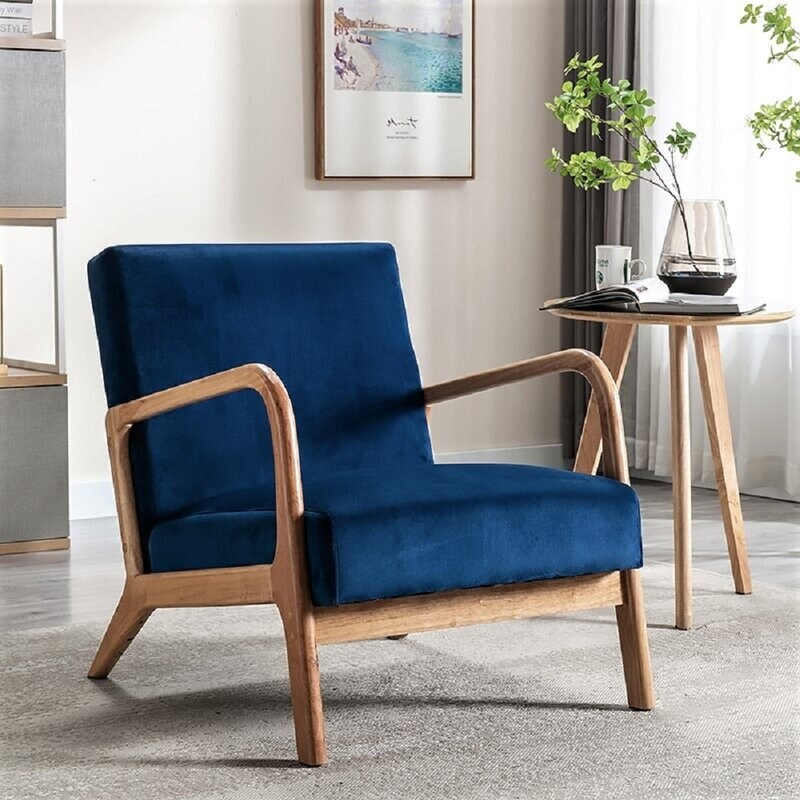 Velvet wood on sale chair