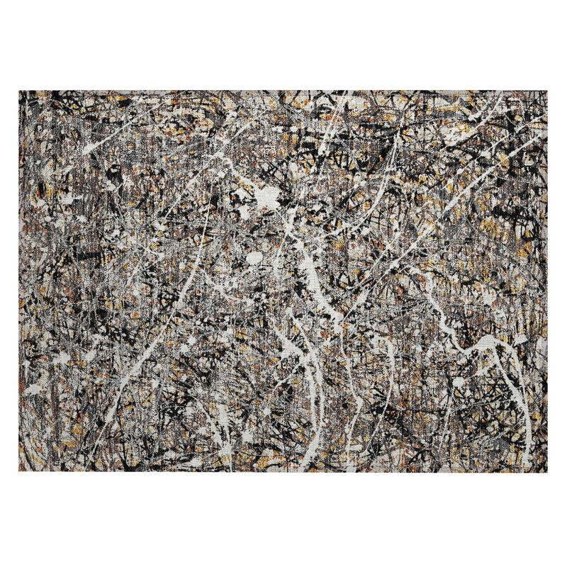Machine Washable Indoor/ Outdoor Modern Splatter Chantille Rug