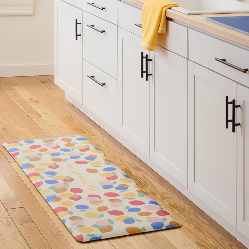 SUR LA TABLE KITCHEN ESSENTIALS Zest Up Your Life Citrus Fruit Anti Fatigue Comfort Mat, Kitchen Mat