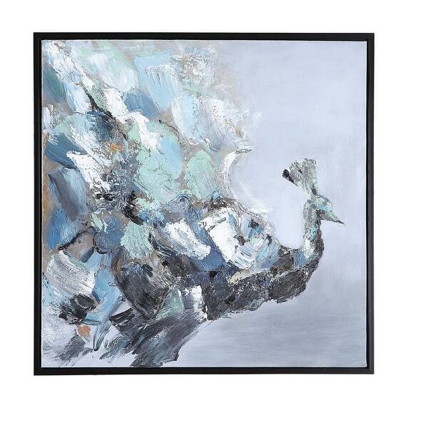Shop 41 X 41 Hand Painted Abstract Peacock Canvas Wall Art