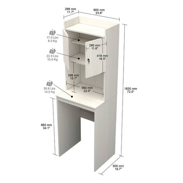 Inval Mini Refrigerator and Microwave Storage Cabinet