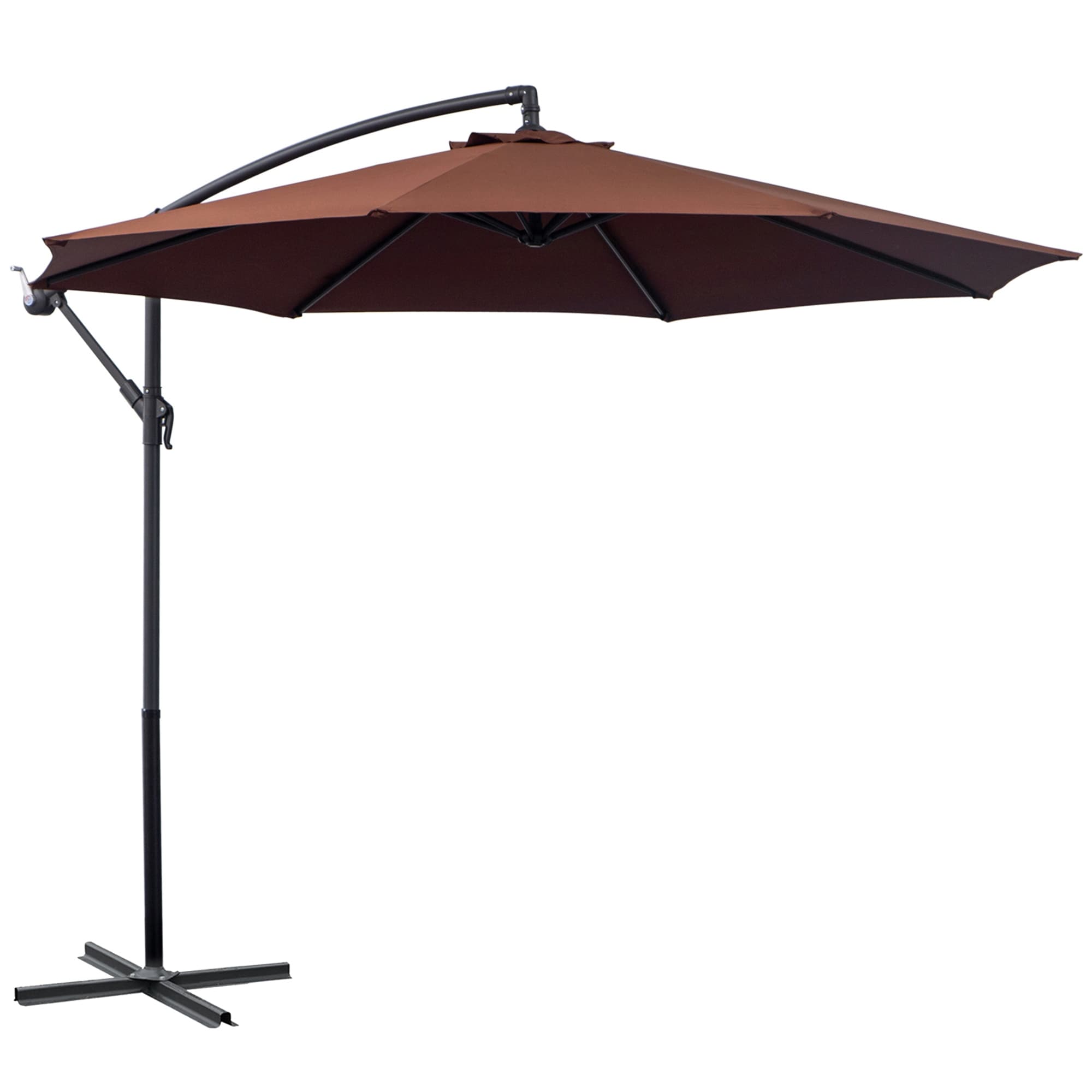 Outdoor Patio Parasol with Crank Lift and 8 Ribs, UV