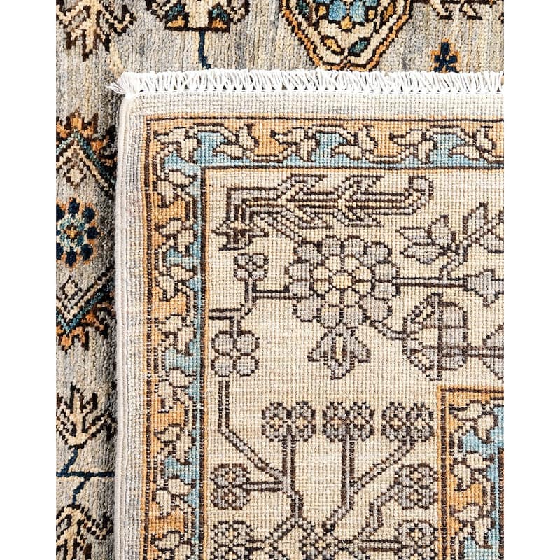 Serapi One-of-a-Kind Hand-Knotted Area Rug - Gray, 6' 1" x 9' 0" - 6' 1" x 9' 0"