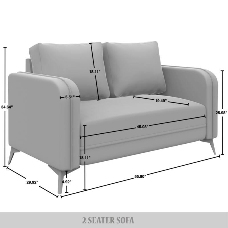 CraftPorch Luxurious Velvet Upholstered Loveseat - N/A