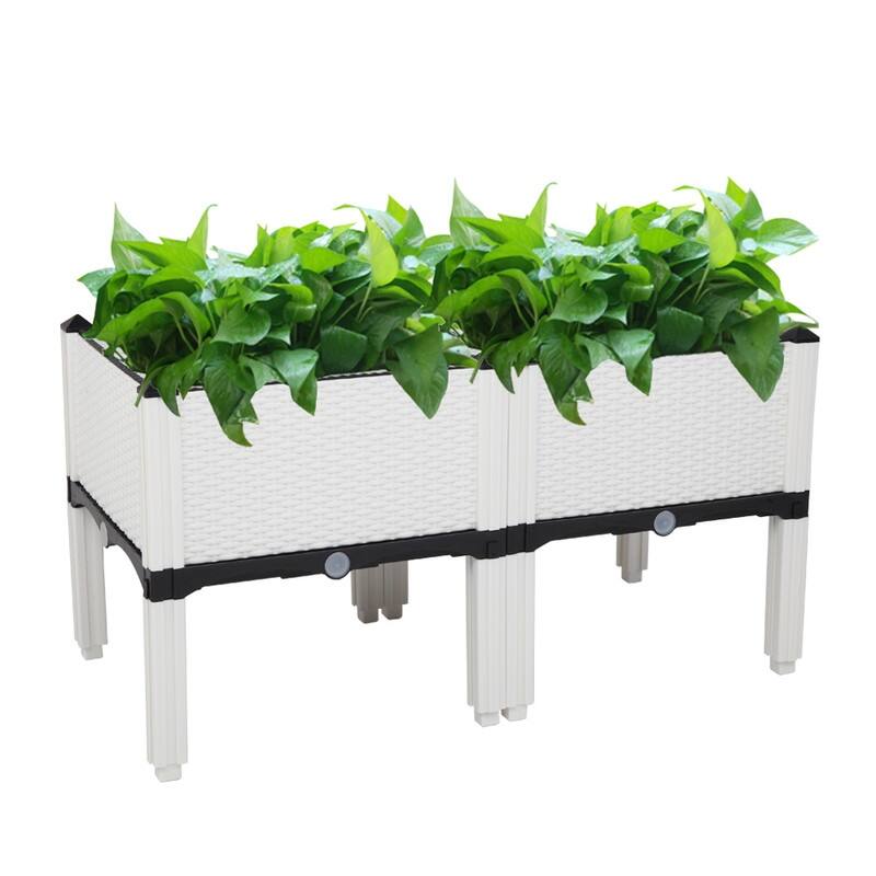 Free Splicing Injection Planting Box Brown - White - 2 pack
