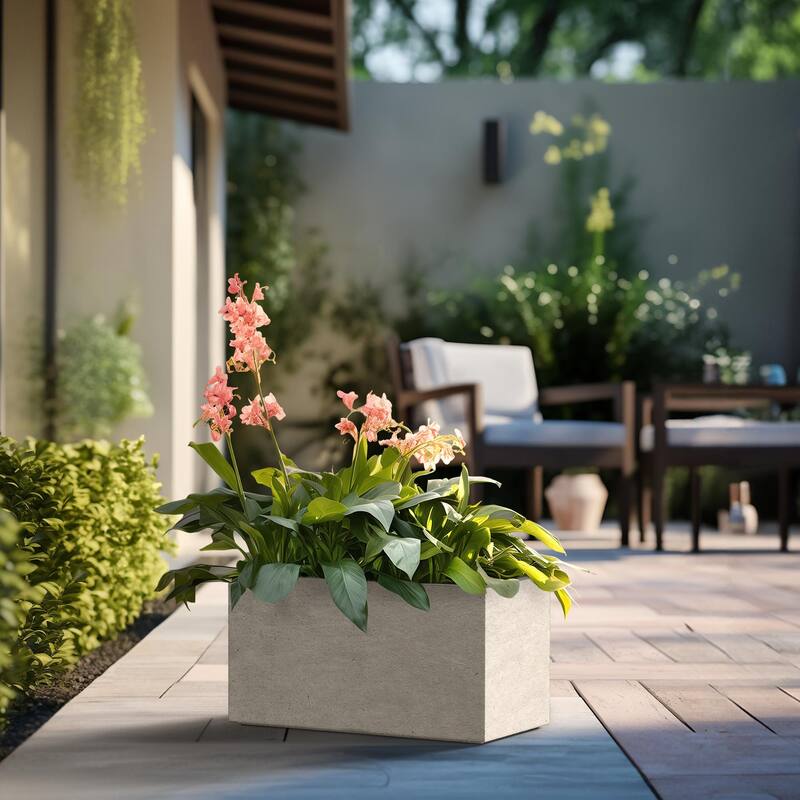 Tall Concrete Rectangle Plant Boxes / Large Indoor and Outdoor Flower Planters