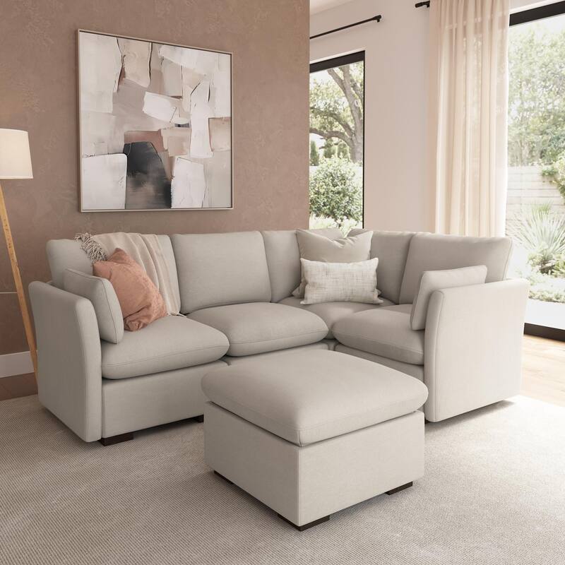 Bush Home Sienna Modular 3-Seater Sectional with Storage Ottoman
