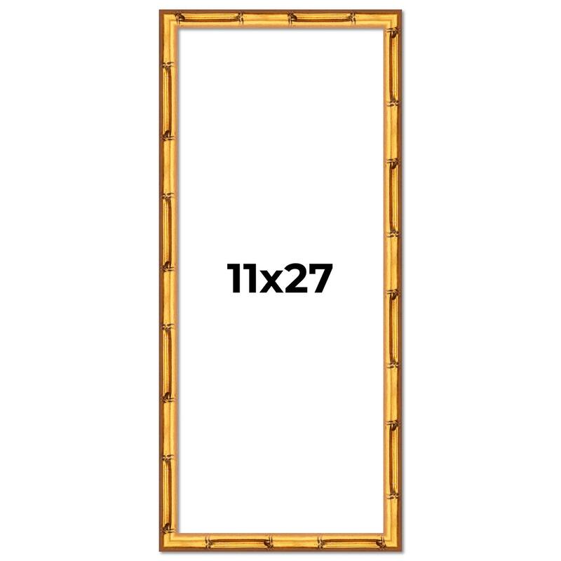 11x27 Frame Gold Bamboo Picture Frame Modern Photo Frame Includes UV Acrylic Shatter Guard Front Acid Free Foam Backing Board