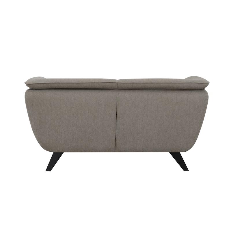 Brown Linen Loveseat