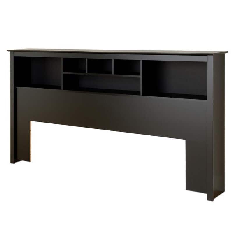 Prepac King Size Bed Headboard: Stylish Black King Headboard with Bookcase for King Size Beds, Freestanding