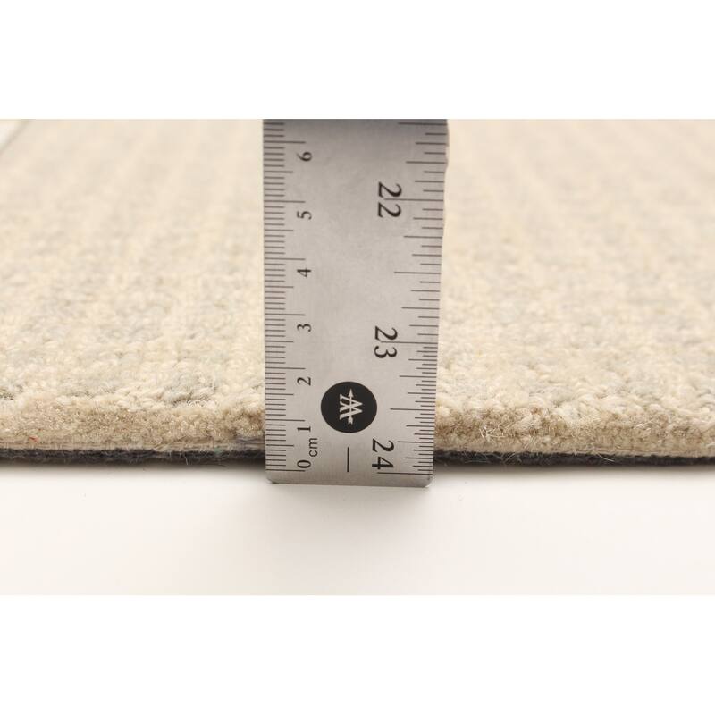 ECARPETGALLERY Hand Tufted Timeless Khaki Wool Rug - 5'0 x 8'0