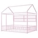 preview thumbnail 69 of 70, Twin/Full Size Metal House Floor Bed with Storage Shelves and Fence Guardrails, Montessori Bed House Bed Frame with Metal Grid