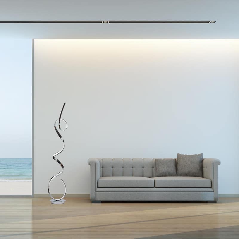 Amsterdam Dimmable Integrated LED 63" Floor Lamp - N/A - Silver