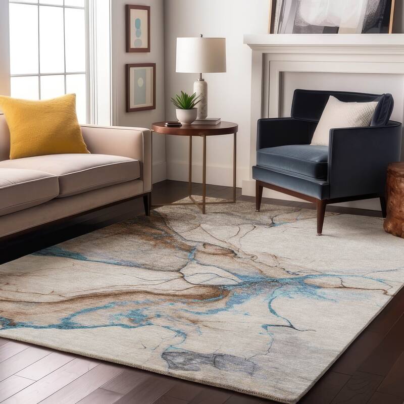 Premium Washable Super Soft Modern Crackle Mayfield Rug