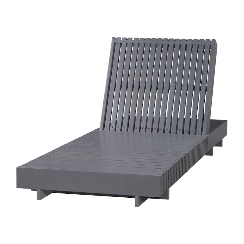 Christopher Knight Home - Kim Lounge Chaise Modern Outdoor Wooden Set with Triple-Fold Lounge Cushion