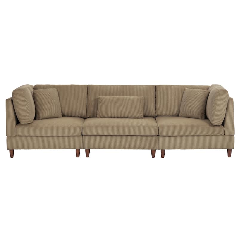 Modern Oversized Modular Corduroy Sectional Sofa Set