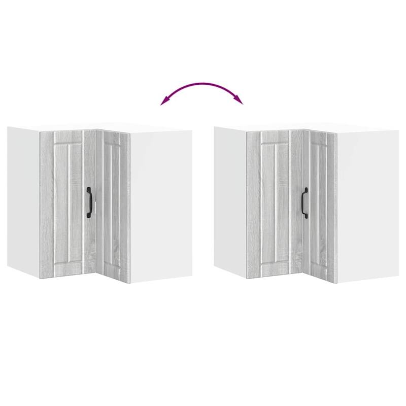 vidaXL Kitchen Wall Corner Cabinet Grey sonoma Engineered wood Medium - 22.4 x 22.4 x 23.6