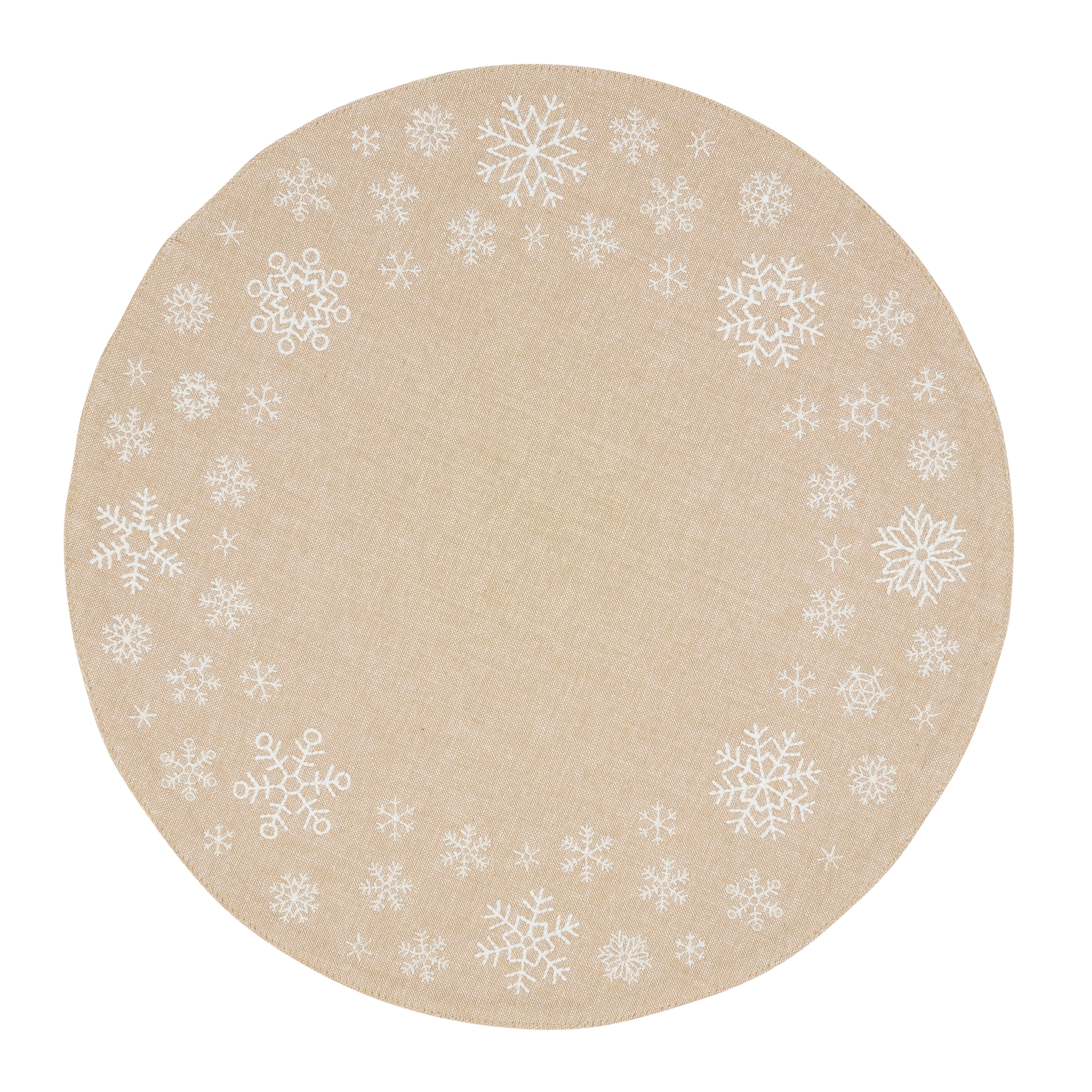 Embroidered Placemats With Snowflakes Design (Set of 4)
