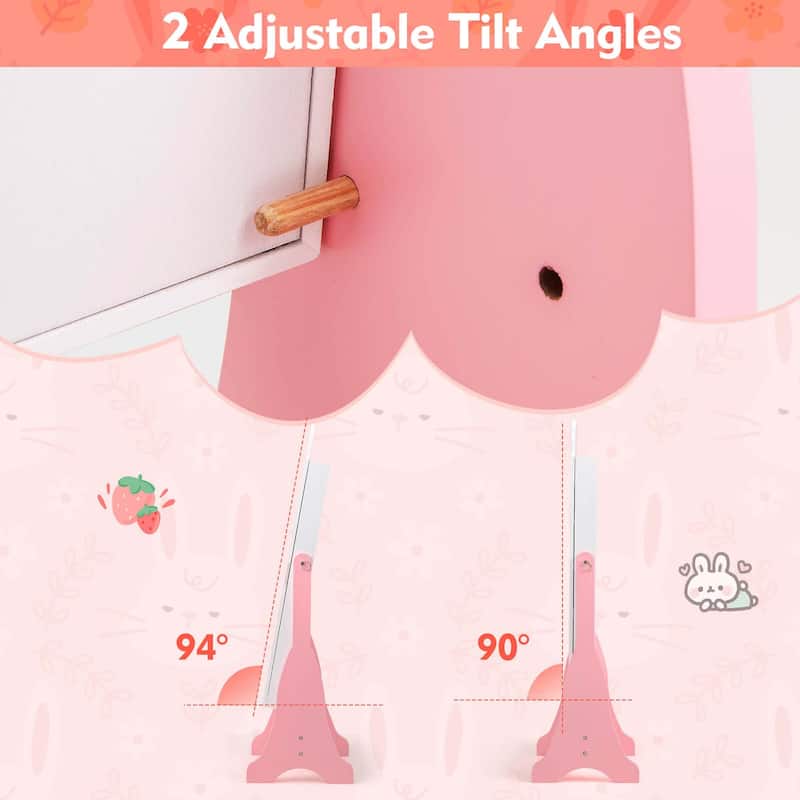 Costway Kids Jewelry Cabinet Standing Children Jewelry Organizer with - See Details