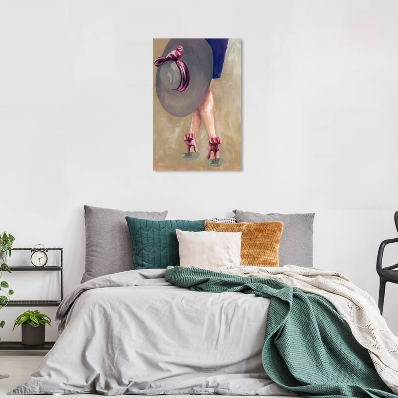 Wynwood Studio Canvas Fashion and Glam On My Way Gray and Light Gray Glam Wall Art Canvas Print - 36 x 24