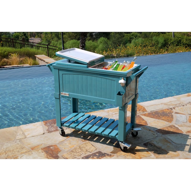 Permasteel 80-Qt Antique Furniture Style Rolling Patio Cooler
