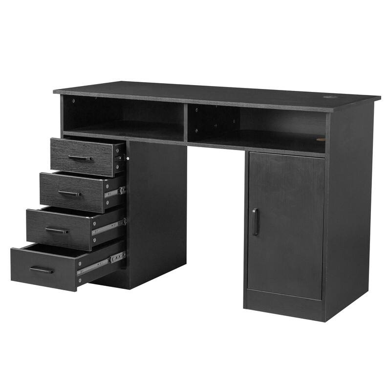 Manicure Table Computer Desk with 4 Drawers 1 Cabinet