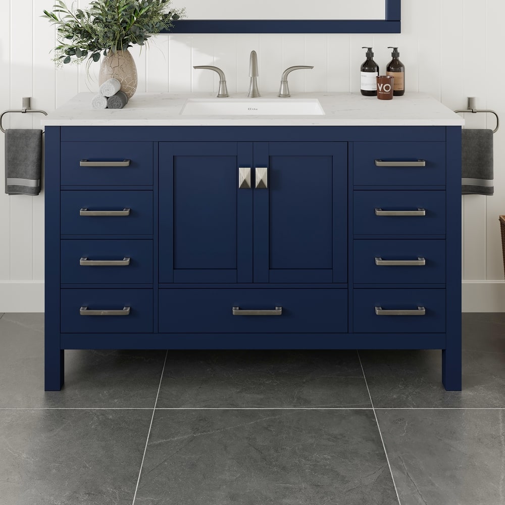 Eviva Aberdeen 54"W Bath Vanity with Carrara Quartz Top