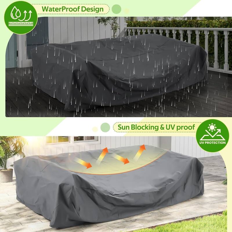 AECOJOY Patio Furniture Set Cover Waterproof Outdoor Sectional Sofa Cover
