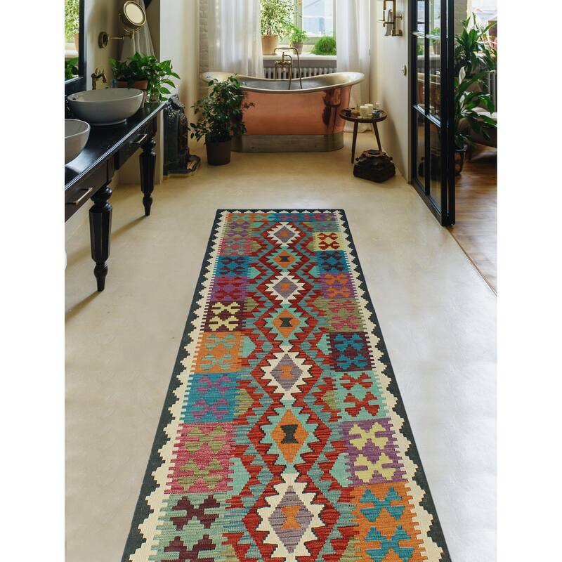 Flatweave Madalyn Red/Ivory Runner - 2'9" x 9'9"