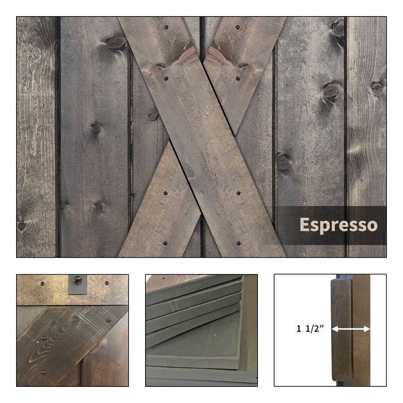 K4 Series Paneled Wood Barn Door with Installation Hardware Kit