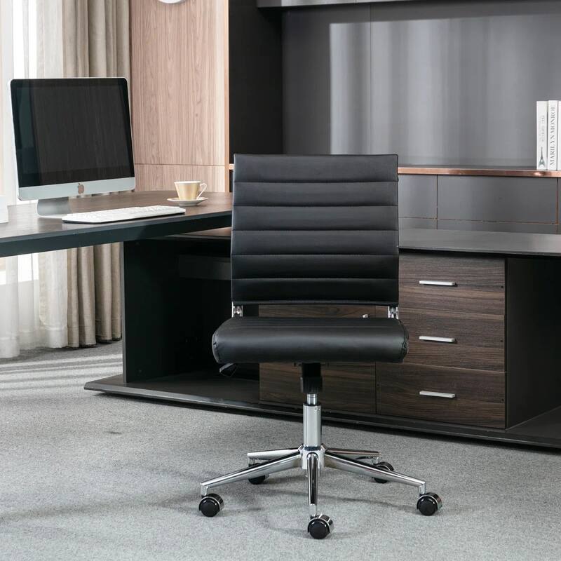 Armless Ergonomic Office Chair Modern Swivel Chair for Home & Office