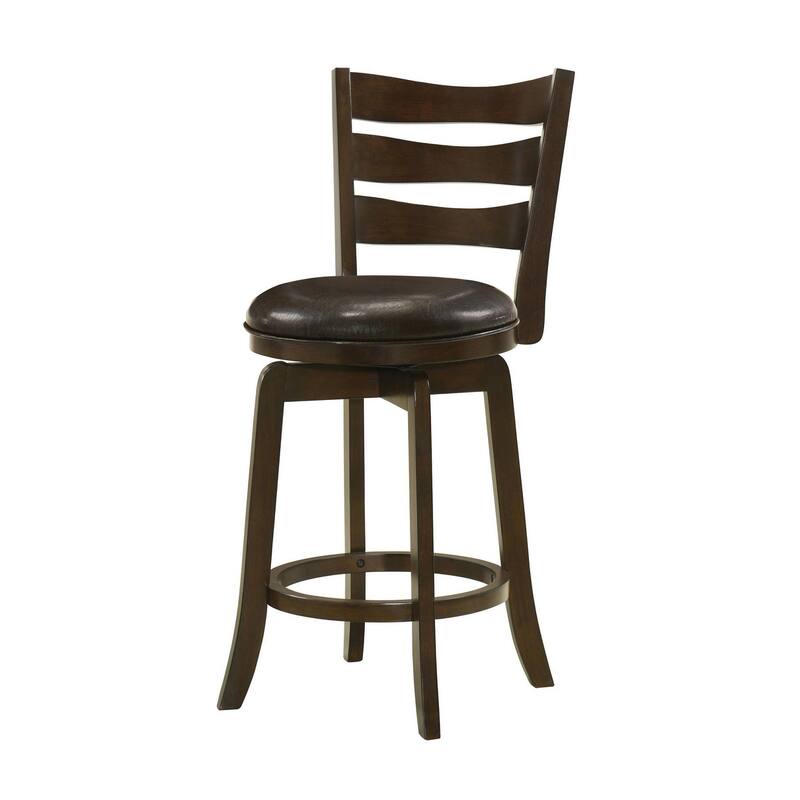 Fenster Ladder Back Swivel Stool with Upholstered Seat