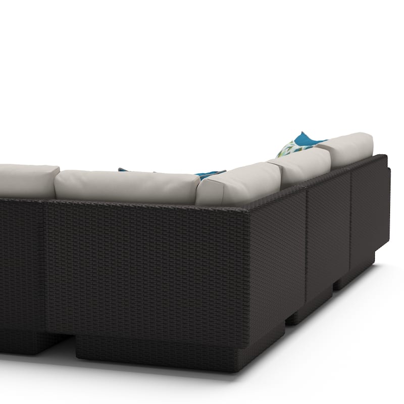 Portofino Comfort 5 Piece Sunbrella Outdoor Patio Sectional Seating Set