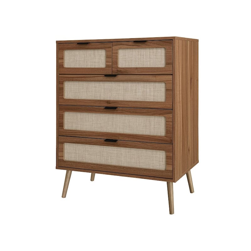 Freestanding Accent Cabinet, Bedroom Storage Cabinet with 5 Drawers