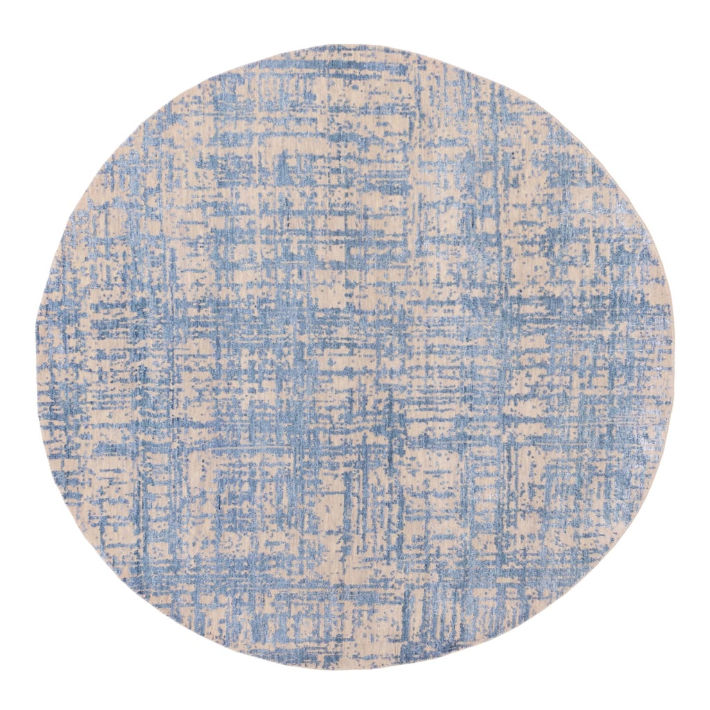 ECARPETGALLERY Hand-knotted Legacy Blue Silk, Wool Rug - 5'11 x 6'0