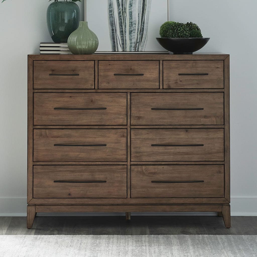 Liberty Furniture Shaker Lakes 9 Drawer Bedroom Chesser - Harvest Brown Maple Wood