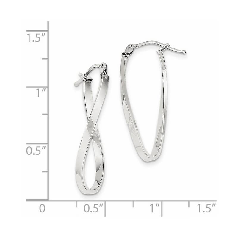 Curata 10k Yellow or White Gold Small 27.6x2.2mm Twisted Earrings