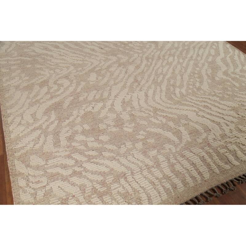 Moroccan Abstract Area Rug Handmade Wool Carpet - 7'11"x 9'7"
