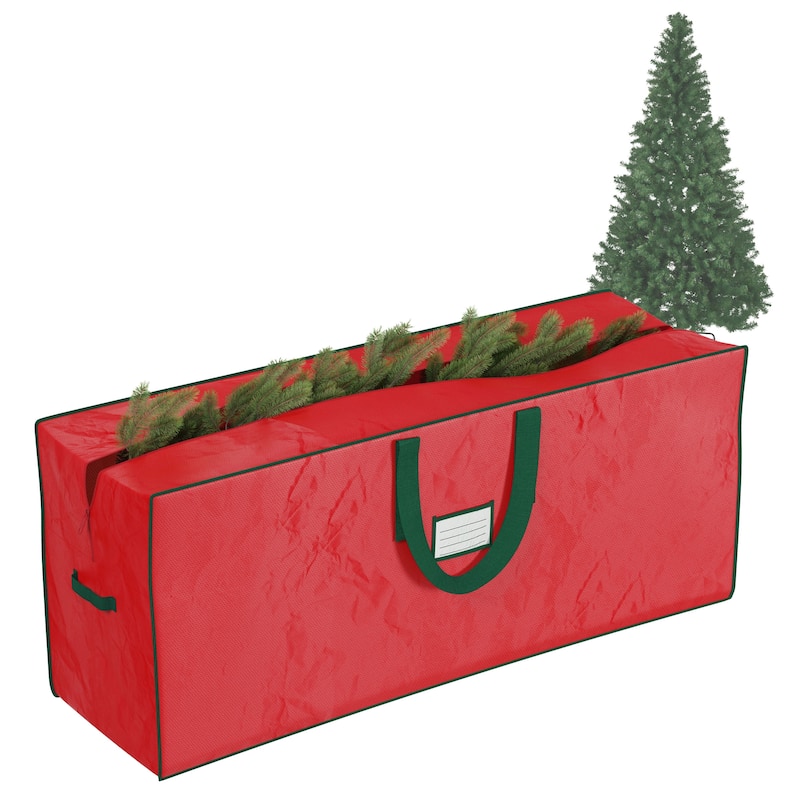 Christmas Tree Storage Bag - Protects Holiday Decorations & Artificial Trees by Elf Stor - 7.5' - Red