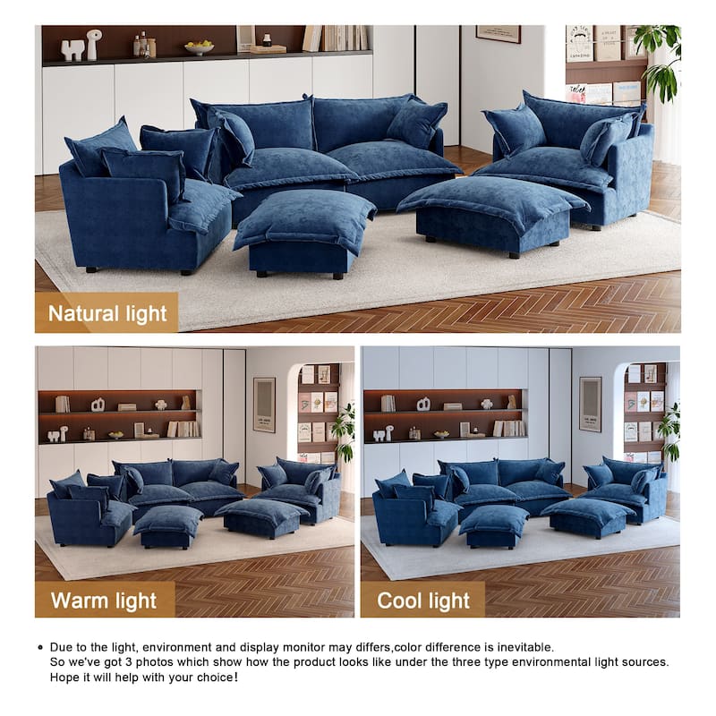 Double Layer Cushion Comfy Cloud Modular Sectional Sofa Set