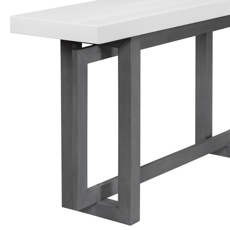 Modern Entryway Console Table with Industrial-inspired Concrete Wood Top, Hallway Foyer Sofa Long Table Entryway Table