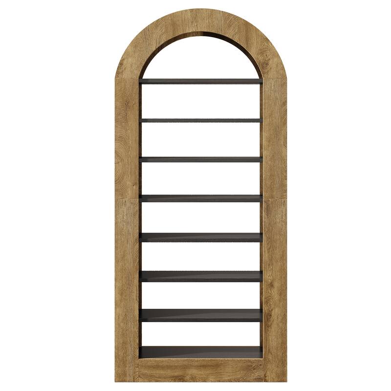 8-tier Arched Bookshelf, 70.9" Tall Bookcase with Storage