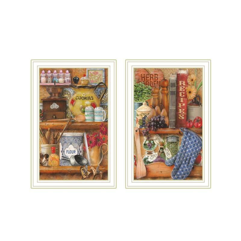 Trendy Decor 4U "Sugar, Spice, Herbs" Printed Framed Wall Art by Ed Wargo - White - 8.5 x 12.25