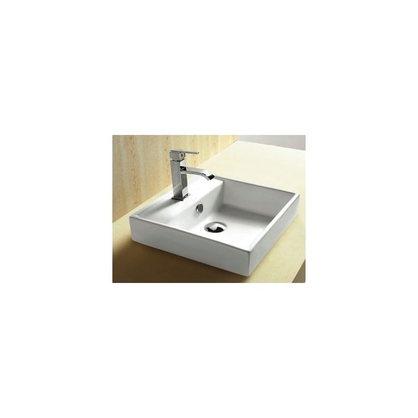 Nameeks Ca4148a Caracalla 15 3 8 Ceramic Drop In Bathroom Sink With 1 Faucet Hole And Overflow White